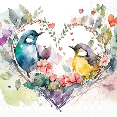 Produktbild von 20 Servietten Loving birds
