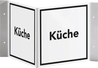 Produktbild von Dreifke® Schild I Tür-Nasenschild Küche, Kunststoff, 150x150mm