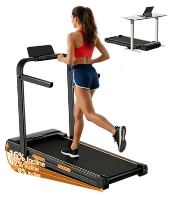 Image de Tapis de course pour la maison, 12 programmes préréglés, capacité de charge de 150 kg, inclinaison de 16 %, moteur de 2,5 CV pouvant atteindre 10 km/h,