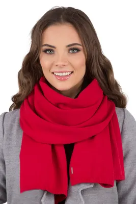 Produktbild von Vivisence damen winter schal warm und gemütlich halsbedeckung an winter und herbst warm dick schal, klassisch winterschal für frauen, hergestellt in der eu, rot, einheitsgröße