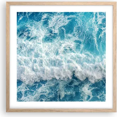 Produktbild von Gerahmtes Poster - Rahmen in heller Eiche - Meer Welle Ozean - 50x50 cm - Wand Bild - Wanddeko - Wandbilder - Kunstposter - Wandposter - Bilderrahmen - Bilder - Kunstdruck - Wandbild - P2NAC50x50-4067
