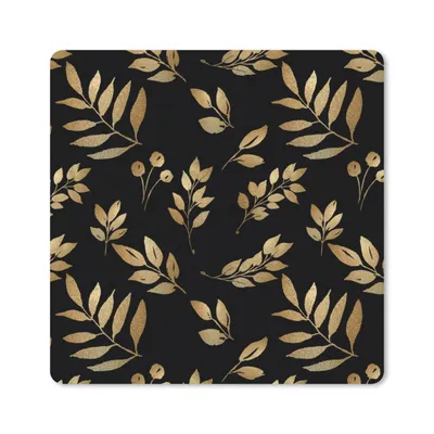 Produktbild von MuchoWow® Mauspad Mousepad Blatt - Muster - Gold 30x30 cm - Mousepads - Maus Mat - Pad - Mausunterlage - Gaming