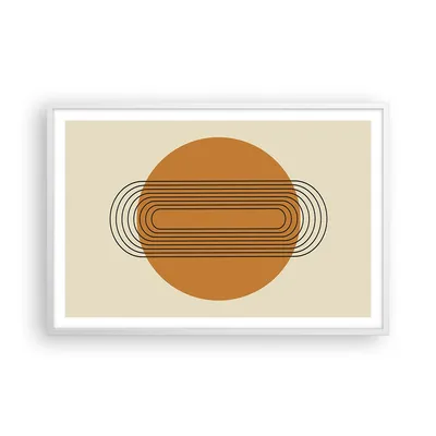 Produktbild von Gerahmtes Poster - Weißer Rahmen - Stück Geometrisch Orange - 91,5x61 cm - Wand Bild - Wanddeko - Wandbilder - Kunstposter - Wandposter - Bilderrahmen - Bilder - Kunstdruck - P2WAA91x61-4877