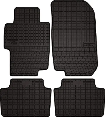 Produktbild von Gummifußmatten passend für Honda Accord VII (Limousine, Kombi, Tourer, Typ-S, Bj. 2002-2008) –  schwarz, passgenau, mit Befestigungen set 4 Stk. - Gummi-Automatten