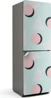 Produktbild von Abstrakte geometrische Figuren – Kühlschrank Aufkleber – Klebefolie Kühlschrank – Kühlschrank Dekor – Kühlschrankfolie selbstklebend – Küchen Dekoration – 60x180 cm