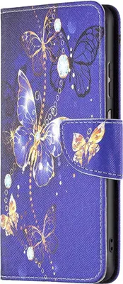 Produktbild von König Design Hülle kompatibel mit Samsung Galaxy A23 Kunstleder Handyhülle - Handy Case Lila Schmetterling