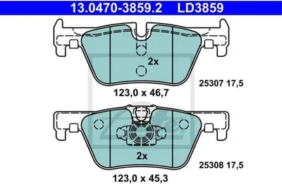Produktbild von Bremsbelagsatz, Scheibenbremse ATE 13.0470-3859.2