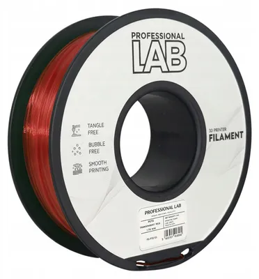 Produktbild von PETG-Filament, transparent-rot, Prof. Lab, 1,75 mm, 1 kg, für 3D-Drucker