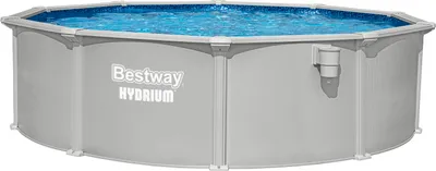 Produktbild von Bestway® Hydrium™ Stahlwandpool Komplett-Set mit Sandfilteranlage Ø 457 x 122 cm, granitgrau, rund