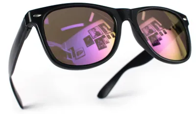Produktbild von Kinder Nerd Sonnenbrille Schwarz Lila