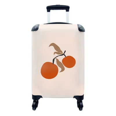 Produktbild von MuchoWow® Koffer Handgepäck Trolley Rollkoffer Kleine Reisekoffer mit 4 Rollen - Sommer - Äpfel - Rosa - Cabin Size < 55x40x23 cm & 55x40x20 cm - Fotokoffer - Kabinenkoffer - Boardgepäck - Reise-Box - Reisekoffer - Reisegepäck - Koffer mit Bild - Trolley für Kinder