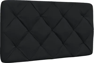 Image de Coussin de tête de lit noir 90 cm tissu