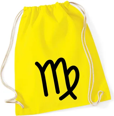 Produktbild von Huuraa Turnbeutel Jungfrau Sternzeichen Zeichen 12 Liter Yellow Baumwolle Rucksack Geschenkidee