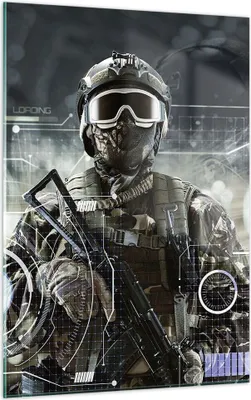 Produktbild von Bilder auf glas - Einteilig - Soldat Gewehr - 50x70cm - Glasbilder - Wandbilder - Bilder - Kunstdruck - zum Aufhängen bereit - Wanddekoration aus Glas - Glas Bilder - Wandbild auf Glas - GPA50x70-4071