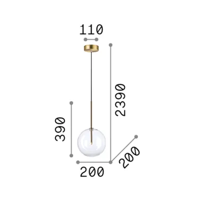 Obrázok produktu pre Súčasné zavesenie Equinoxe Metal Chrome 1 Light 2W 3000K D20Cm