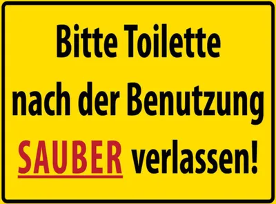 Produktbild von vianmo Holzschild 30x40 cm Toilette nach Benutzung