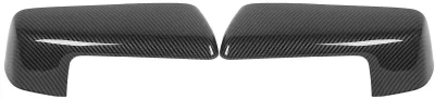 Image de 1 paire de caches supérieurs pour rétroviseurs latéraux 84328137, coques de rétroviseurs extérieures résistantes aux rayures pour la 1500 de 2019 à 2024, style fibre de carbone