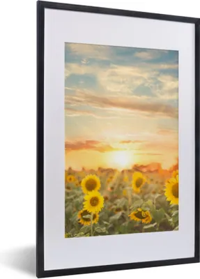 Produktbild von MuchoWow® Gerahmtes Poster Sonnenblume - Sonne - Blumen 40x60 cm - Poster mit Schwarzem Bilderrahmen Wandposter Rahmen Foto Bilder - Poster in Rahmen