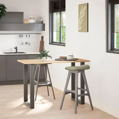 Produktbild von vidaXL Bartischbeine U-Form 2 Stk. Anthrazit 60x(90-91) cm Stahl