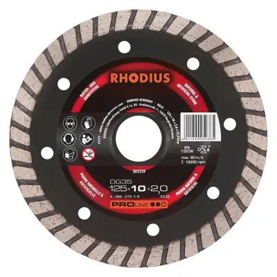 Produktbild von Rhodius Diamanttrennscheibe DG 35 125x7x2,2x22,23mm Stein Proline - 302239