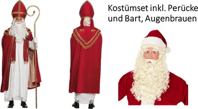 Produktbild von St Nikolaus Kostüm von Boland mit Perücke + Bart - Gr. L/XL