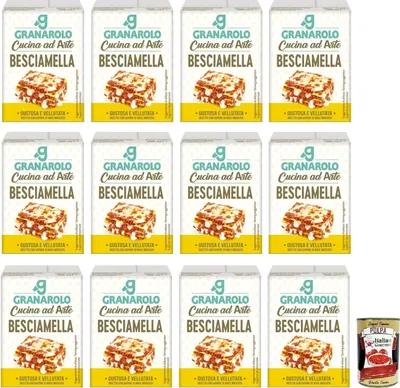 Produktbild von 12x Granarolo Besciamella,UHT-Béchamel Sahne zum Kochen,Langanhaltende,Weich und Ohne Klümpchen,200ml + Italian Gourmet Polpa di Pomodoro 400g Dose