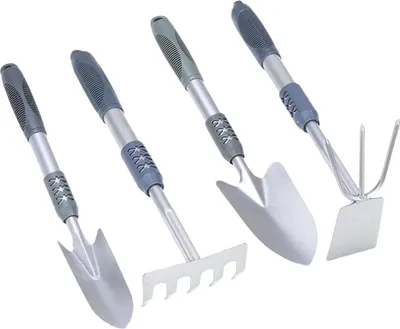 Zdjęcie produktu dla Narzędzia ogrodowe, ergonomiczny uchwyt, wytrzymały materiał stalowy, 4 szt