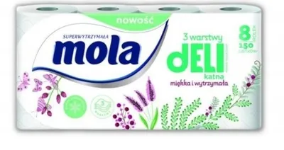 Obrázek produktu pro Mola, jemný toaletní papír, 8 rolí