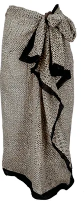 Produktbild von Leichter Pareo Schal, Sarong, Handbedrucktes Baumwolltuch - Farb Kombination 8, Uni, Schwarz, Baumwolle, 190*120 cm, Sarongs & Tücher