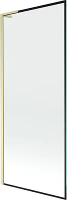 Zdjęcie produktu dla Mexen Next L parawan nawannowy 1-skrzydłowy 80 x 150 cm, czarna ramka, złoty szczotkowany - 895-080-000-03-70-55