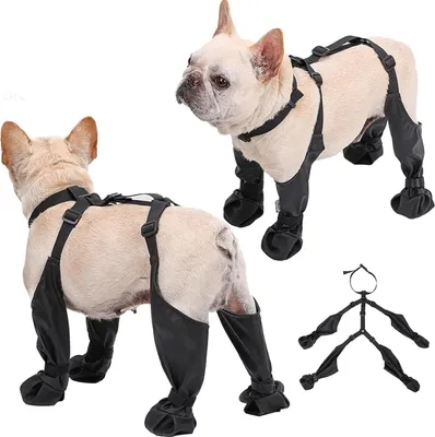 Produktbild von Dog Suspender Boots,Outdoor Straps Over Back Snow Boot,Waterproof Walkie Shoe, Anti Rutsch und Dirty Proof Paw Protector für kleine bis mittlere Hunde