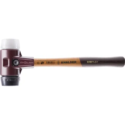 Produktbild von Halder Schonhammer Durchmesser 60mm 1530g Simplex mit Schlageinsatz Super-Kunststoff weiß - 3027060