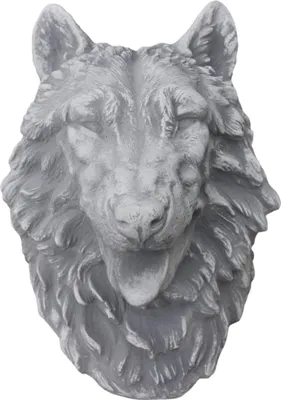 Produktbild von Wasserspeier Wolf Kopf für die Wand Gartendekoration für jeden Garten