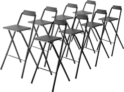 Produktbild von Bardi 8 x Folding Barstool für Bartable Schwarz - 100 Kg Kapazität