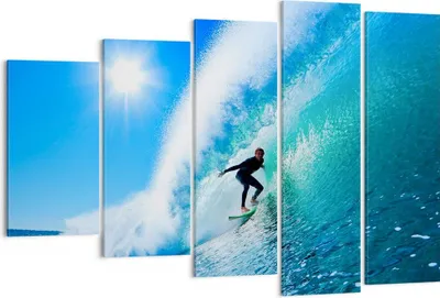 Produktbild von Bild auf Leinwand - Leinwandbild - Windsurfing strand ozean spaß - 150x100cm - Wand Bild - Wanddeko - Leinwanddruck - Bilder - Kunstdruck - Leinwand bilder - Wandkunst - EG150x100-2270
