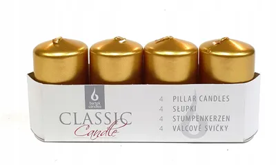 Produktbild von Bartek Candles Stabkerzen Gold Deko Ø4cm H7cm 4 Stück