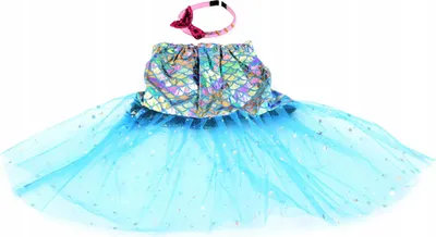 Produktbild von Meerjungfrau Kostüm Set Rock & Haarreif - Zauberhafte Karneval Verkleidung Mädchen 100-120cm