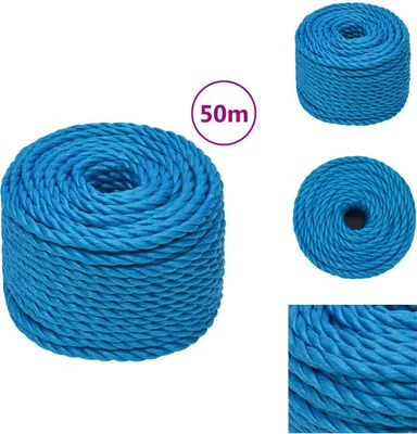 Image de vidaXL Corde de travail bleu 12 mm 50 m Polypropylène - Cordes