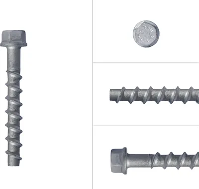 Immagine prodotto di Viti per calcestruzzo zincate M8 x 80 mm a testa esagonale SW13 - confezione da 50 pezzi