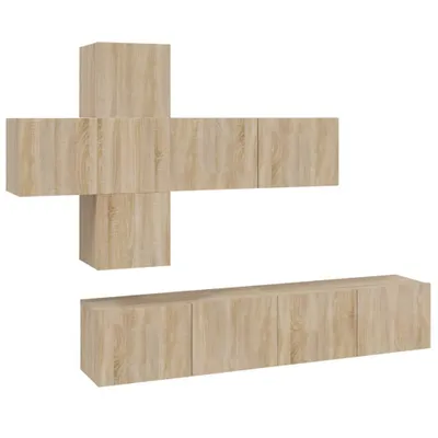 Produktbild von vidaXL 7-tlg. TV-Schrank-Set Sonoma-Eiche Holzwerkstoff