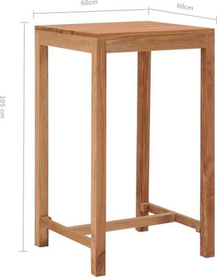 vidaXL Ogrodowy stół barowy 60×60×105 cm z litego drewna tekowego