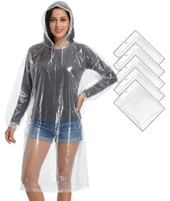 Produktbild von Regenponcho Regenmantel Damen Herren, 5 Stück Einweg Regencape Festival