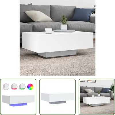 Obrázek produktu pro The Living Store Konferenční stolek s LED světly bílý 85x55x31 cm