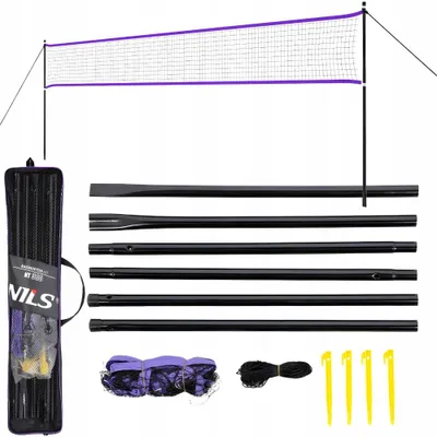 Produktbild von Nils Badmintonnetz Rekreations-Set mit Gestell 6,2m