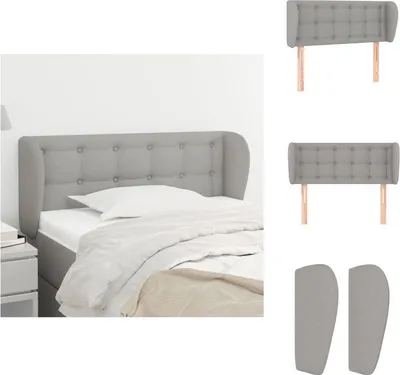 Produktbild von vidaXL Kopfteil mit Ohren Hellgrau 83x23x78/88 cm Stoff -  Kopf- & Fußenden