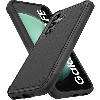 Immagine prodotto di Custodia per Samsung Galaxy S23 FE, qualità militare, custodia ibrida antiurto 2in1 in PC rigido e TPU morbido nero