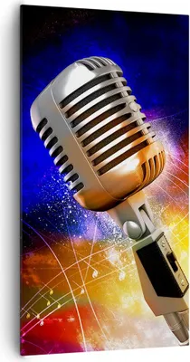 Produktbild von Bild auf Leinwand - Leinwandbild - Mikrofon Musik Sänger - 65x120cm - Wand Bild - Wanddeko - Leinwanddruck - Bilder - Kunstdruck - Wanddekoration - Leinwand bilder - Wandkunst - PA65x120-0450