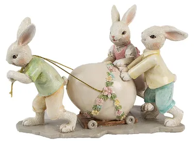 Obrázek produktu pro Clayre & Eef Dekorativní figurka králíka 17x8x11 cm Béžový plast