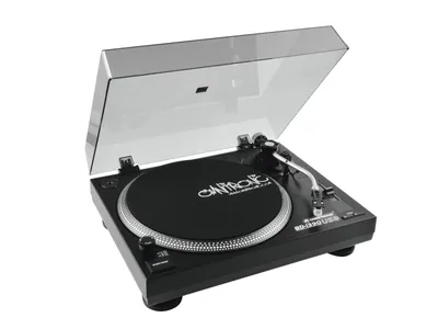 Zdjęcie produktu dla Omnitronic BD-1390, Gramofon DJ z napędem pasowym, 33 1/3,45 RPM, -10 - 10%, 0,24%, Ręczny, 15 dB