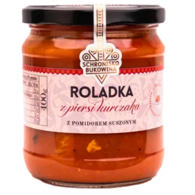 Produktbild von Hähnchenbrustroulade mit getrockneten Tomaten, 400 g – Schronisko Bukowina
